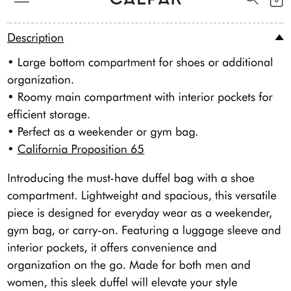 Calkpak Stevyn Duffle Bag with Shoe Compartment - Picture 4 of 10